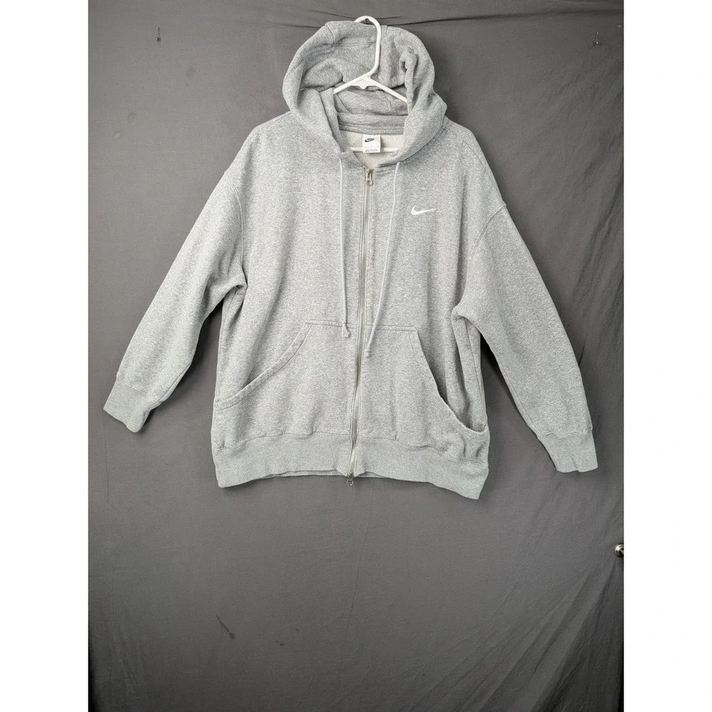 Nike Mens Sportswear Club Fleece Full Zip Hoodie Grey  Size Large